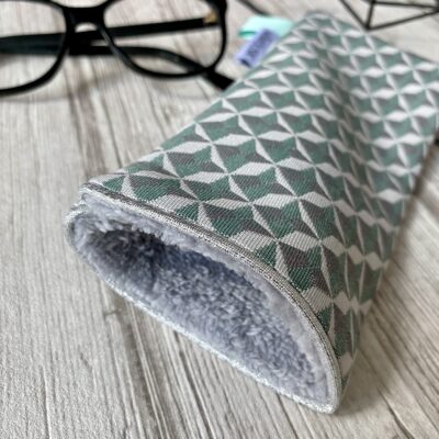 Etui à lunettes / Mosaïque / Vert, gris