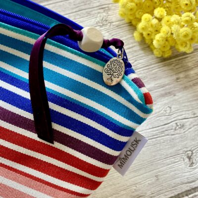 Trousse rayée doublée multicolore – Image 4