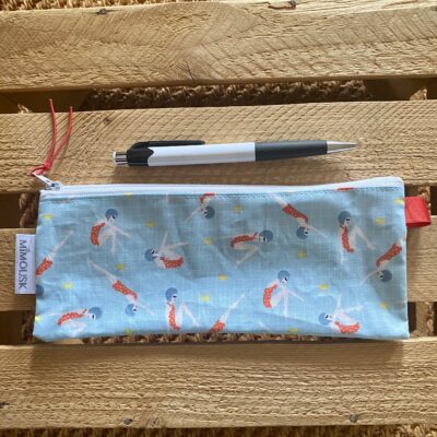 Trousse longue enduite, motif nageuses