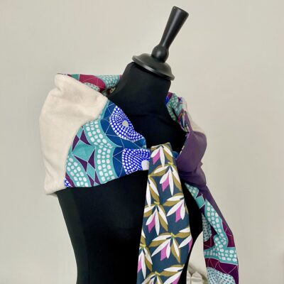 Foulard triangle doudou /ethnic / Bleu bdx violet – Image 4