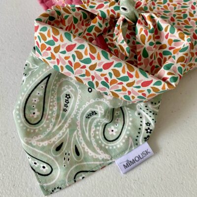 Bandana pour chien / Vert d'eau & gouttes otma – Image 3