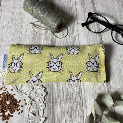 Eye pillow / lapin à lunettes / jaune – Image 3