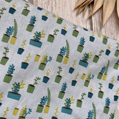 Bouillotte rectangulaire en graines de lin bio / Plantes succulentes / Ciel Vert – Image 2