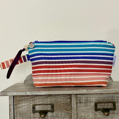 Trousse rayée doublée multicolore – Image 2