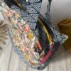 Sac à main Chevrons Fleurs / Marine blanc rose jaune vert – Image 4