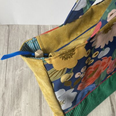 Sac à main Vintage garden / Vert Or Bleu Moutarde – Image 7