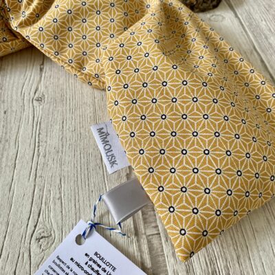 Bouillotte longue XL pour cervicales en graines de lin bio/ saki origami Jaune – Image 2