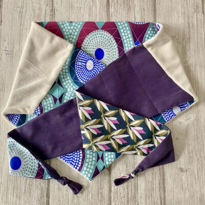 Foulard triangle doudou /ethnic / Bleu bdx violet – Image 6