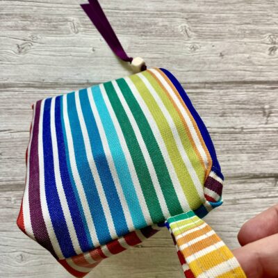 Trousse rayée doublée multicolore – Image 6