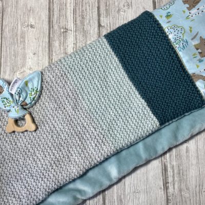 Box naissance couverture & anneau de dentition/ Ours brun ciel-vert – Image 2