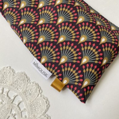 Bouillotte longue XL pour cervicales en graines de lin bio, imprimé Ginza – Image 3