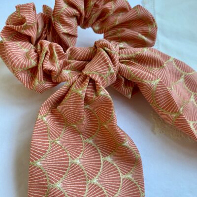 Foulchie chouchou GM/ motif éventails / corail doré