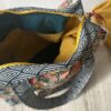 Sac à main Chevrons Fleurs / Marine blanc rose jaune vert – Image 2