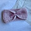 Bandeau Bébé / Rose pailleté, noeud Liberty
