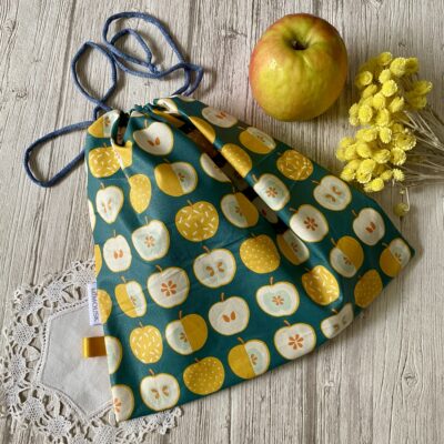 Sac à maillot mouillé/ enduit pommes, jaune vert