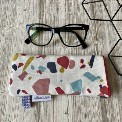 Etui à lunettes / Terrazzo / Ecru, brique, ciel