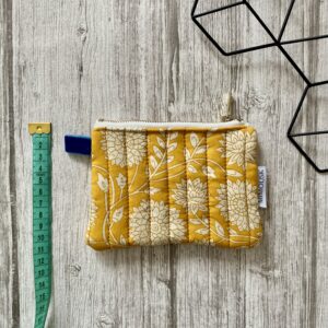 Porte-monnaie matelassé / Tissu indien jaune