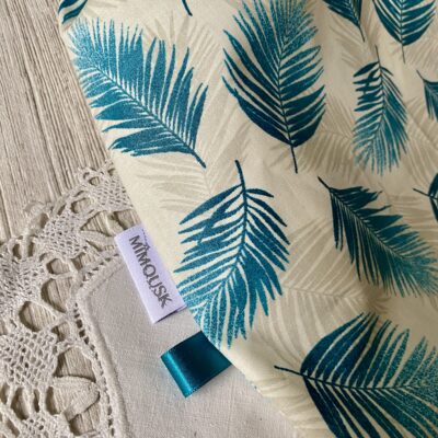 Sac à maillot mouillé/ enduit feuilles, écru bleu – Image 3