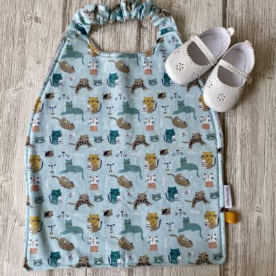 Serviette élastiquée coton et éponge bambou / Chats Meow / Ciel – Image 4