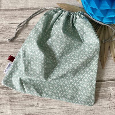 Sac à maillot mouillé XL/ enduit petit origami/ vert celadon