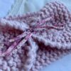 Bandeau Bébé / Rose pailleté, noeud Liberty – Image 2