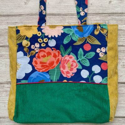 Sac à main Vintage garden / Vert Or Bleu Moutarde – Image 4