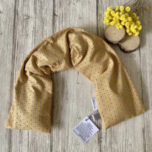 Bouillotte longue XL pour cervicales en graines de lin bio/ saki origami Jaune