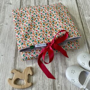 Tapis à langer nomade / gouttes Otma / rose vert orange