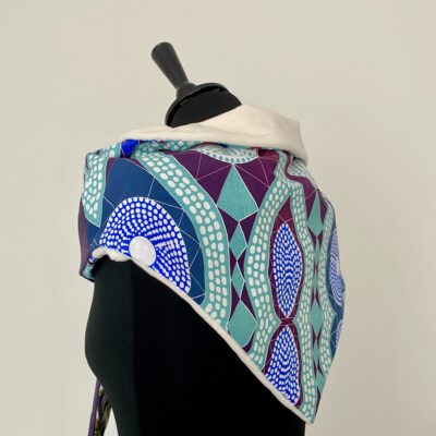 Foulard triangle doudou /ethnic / Bleu bdx violet – Image 5