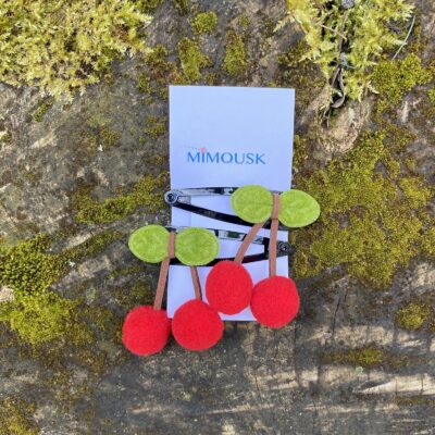 Barrettes Cerises feutrine x2 – Image 4