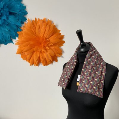 Bouillotte longue XL pour cervicales en graines de lin bio, imprimé Ginza – Image 2