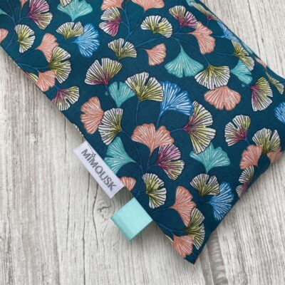 Bouillotte longue XL pour cervicales en graines de lin bio, Ginkgo vert emeraude – Image 2