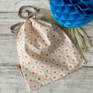 Sac à maillot mouillé enduit M/ oeufs, jaune orange