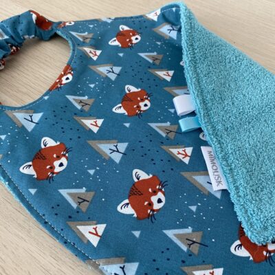 Serviette élastiquée / motif Renards, éponge bleue – Image 2