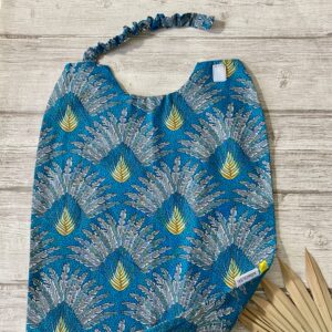 Maxi serviette XL élastiquée / Palmes turquoise jaune