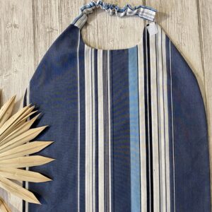 Maxi serviette XXL élastiquée / Rayée bleu blanc marine