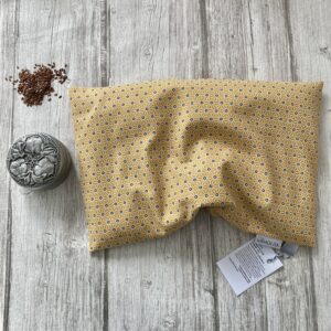 Bouillotte rectangulaire en graines de lin bio / Saki origami jaune