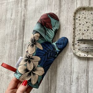 Manique gant de four / Tropical, bleu vert marron