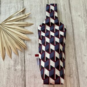 Porte-bouteille tissu géométrique cousu main