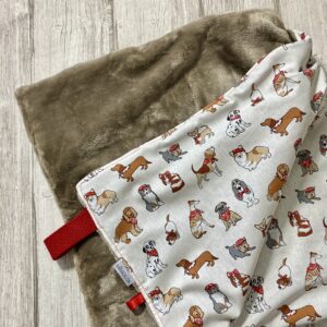 Couverture pour chien L/ Chiens à gogo / Beige rouge