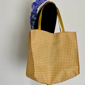 Maxi sac de plage enduit jaune mimousk