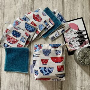 Pack 8 Lingettes lavables éponge bambou / Bols ramen