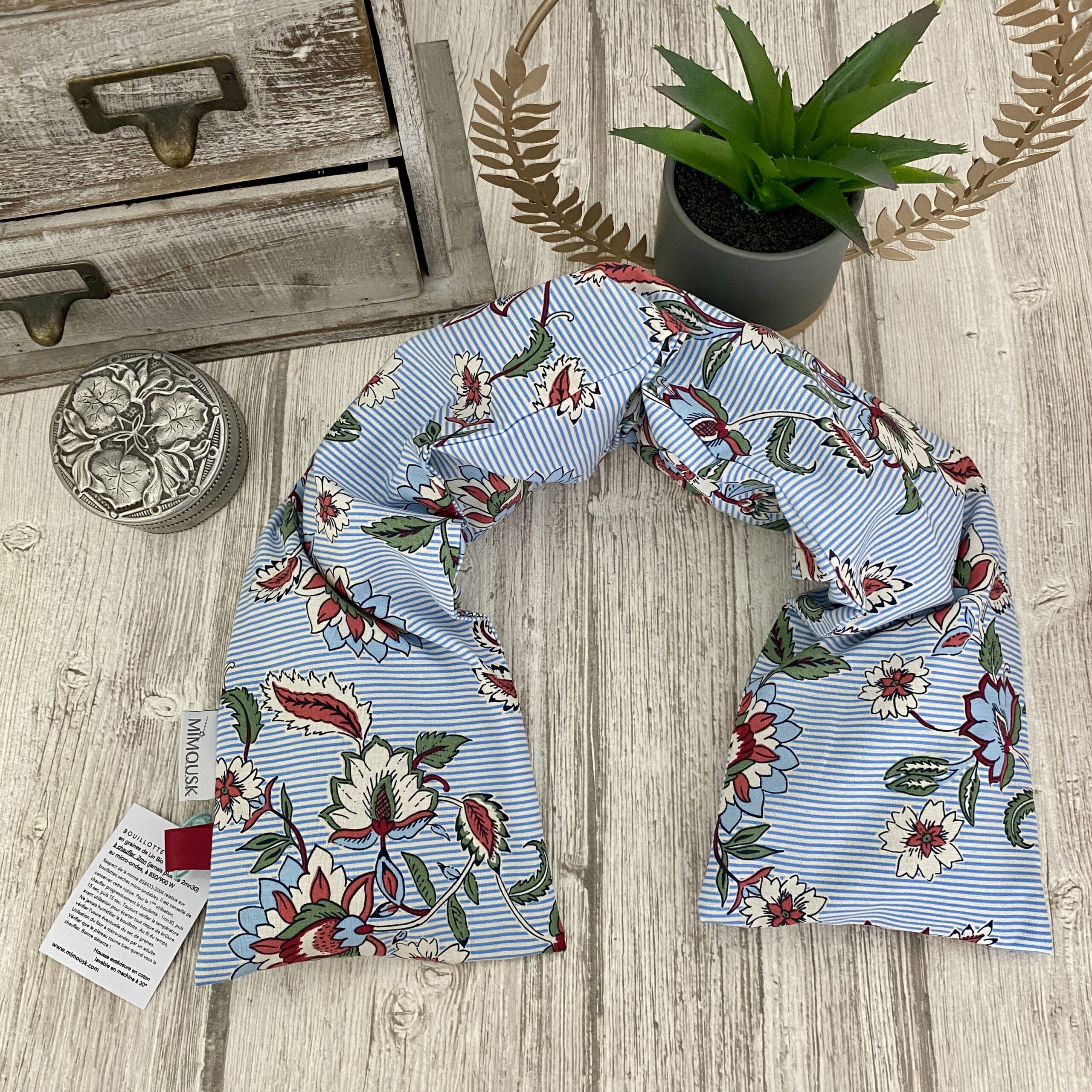 bouillotte seche cervicales lin mimousk rayé panji
