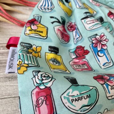 Sac à maillot mouillé/ enduit motif parfums / bleu jaune rose – Image 2