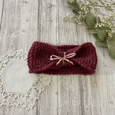Bandeau Enfant / Bordeaux noeud Liberty – Image 3