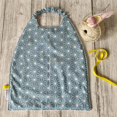 Serviette élastiquée coton et éponge bambou / origami casual bleu – Image 2