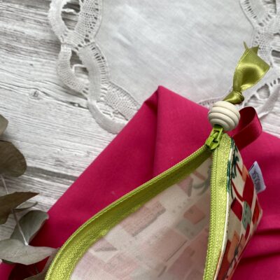 Trousse discrétion enduite / motif Medina, orange rose vert – Image 3