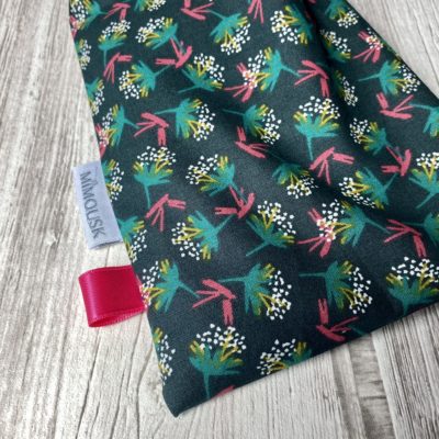 Bouillotte longue XL pour cervicales en graines de lin bio, imprimé Ombilo, anthracite/emeraude/rose – Image 2