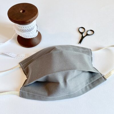 Masque 3 plis adulte, uni gris