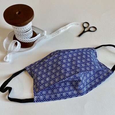 Masque 3 plis adulte, motif origami marine